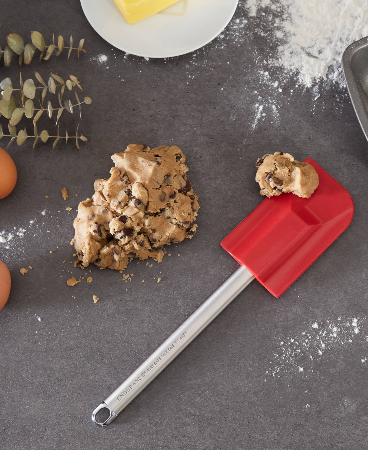 Rsvp International Endurance Stainless Steel Silicone 11.25" X 2.75" Red Spatula In Red