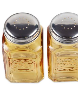 Retro Glass Amber 2 Piece 8 Ounce Retro Style Salt Pepper Set