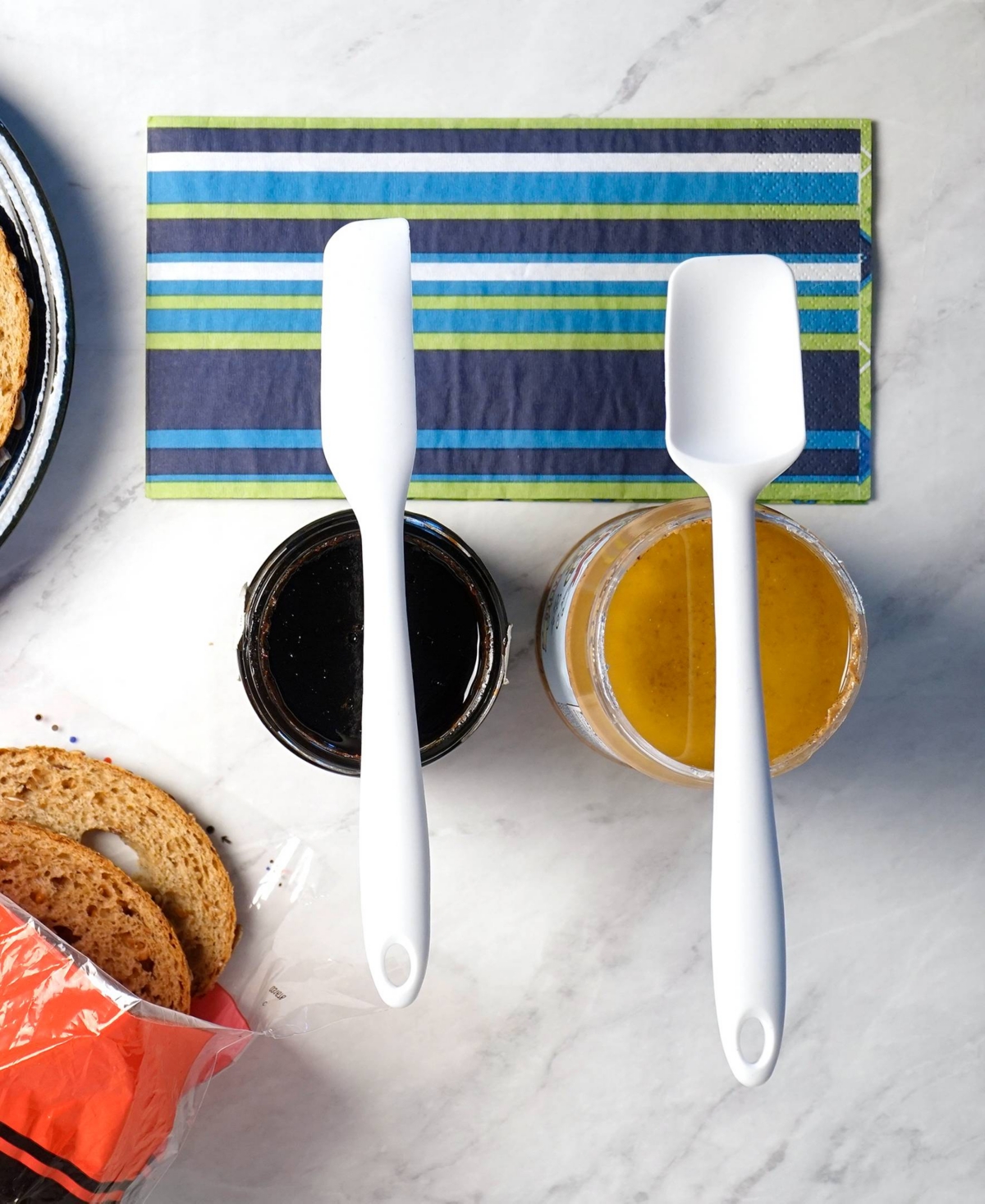 Rsvp International Silicone Coated Steel 2 Piece 8" Ela Series White Mini Spatula Set In White