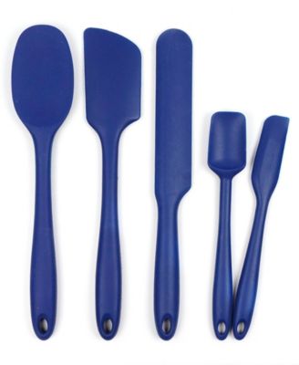 Silicone Coated Steel 2 Piece 8" Ela Series Blue Mini Spatula Set