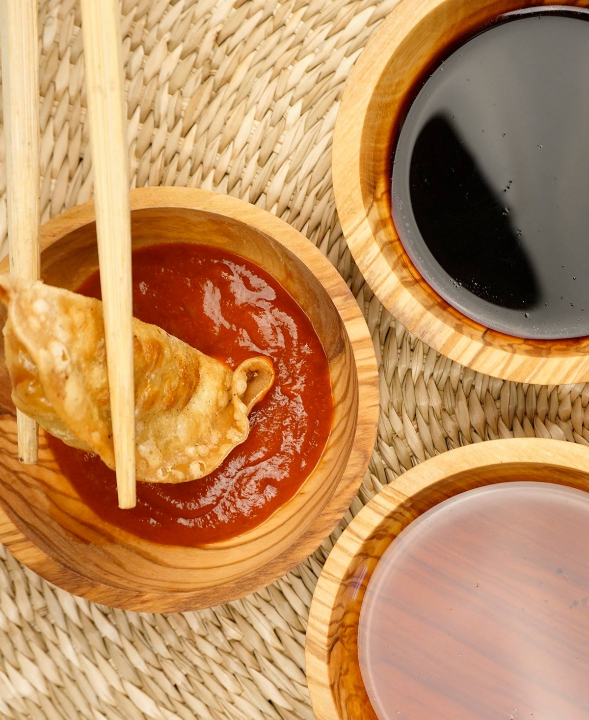 Rsvp International Olive Wood 1/3 Cup Dipping Bowl In Brown