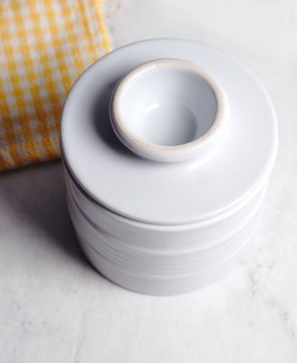 Stoneware White 3.7" Diameter Butter Pot