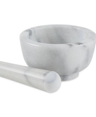 White Marble Mortar Pestle Set