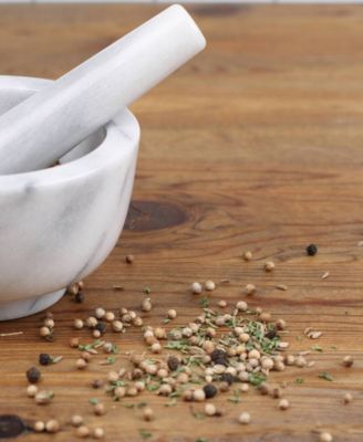 White Marble Mortar Pestle Set