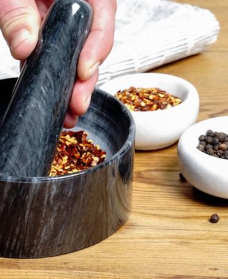 Black Marble Mortar Pestle Set