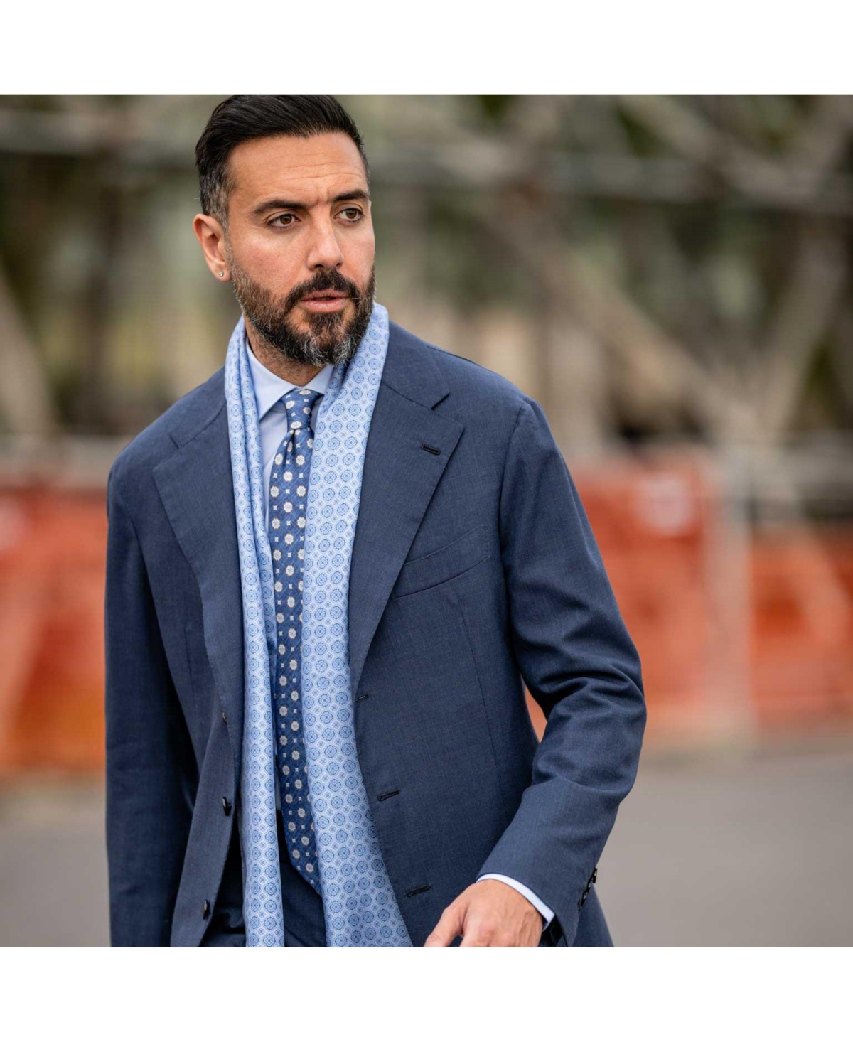 Palazzo - Silk Scarf for Men - Charcoal