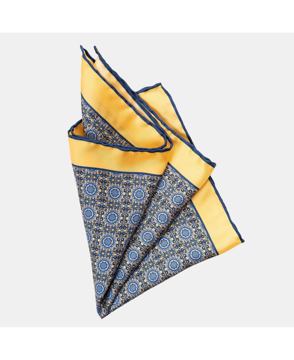 Men's Fiastra - Large Silk Pocket Square for Men - Yellow - Yellow