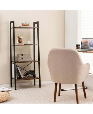 4-Tier Bookshelf Industrial Display Storage Shelf Plant Flower Stand Metal Frame