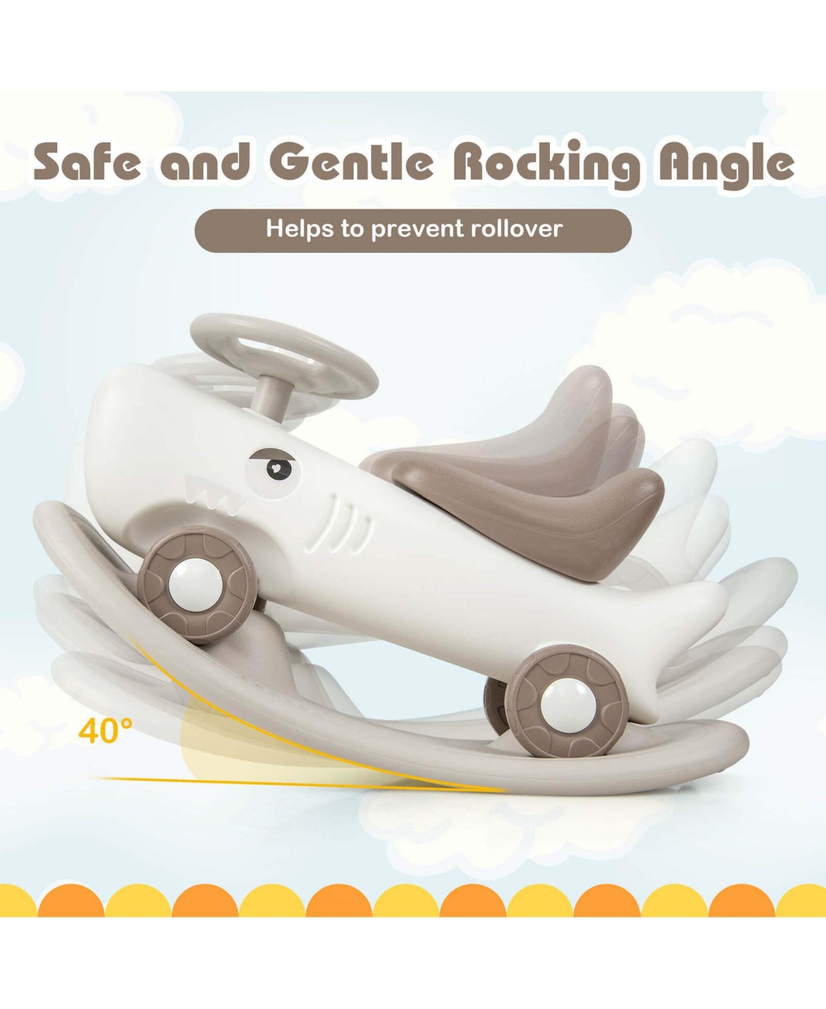 Costway Convertible Rocking Horse & Sliding Car with Detachable Balance Board