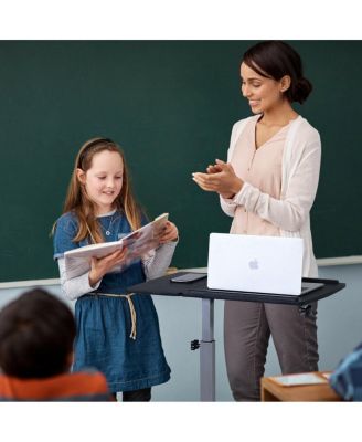 Adjustable Angle & Height Rolling Laptop Notebook Desk Stand Over Sofa Bed Table