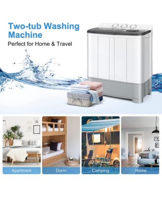 Portable Twin Tub Washing Machine Washer(13.2lbs) & Spinner (8.8lbs)