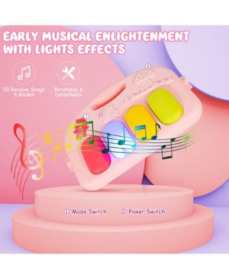 Baby Gym Baby Play Mat Piano Gym w/ 5 Hanging Sensory Toys