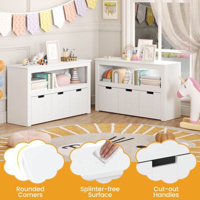 Kid Toy Storage Cabinet 3 Drawer Chest w/Wheels Large Storage Cube Shelf