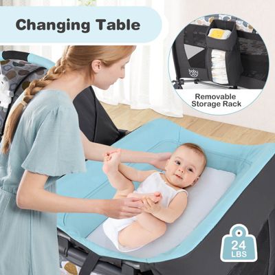 Boys 4 in 1 Convertible Portable Playard Newborn Napper