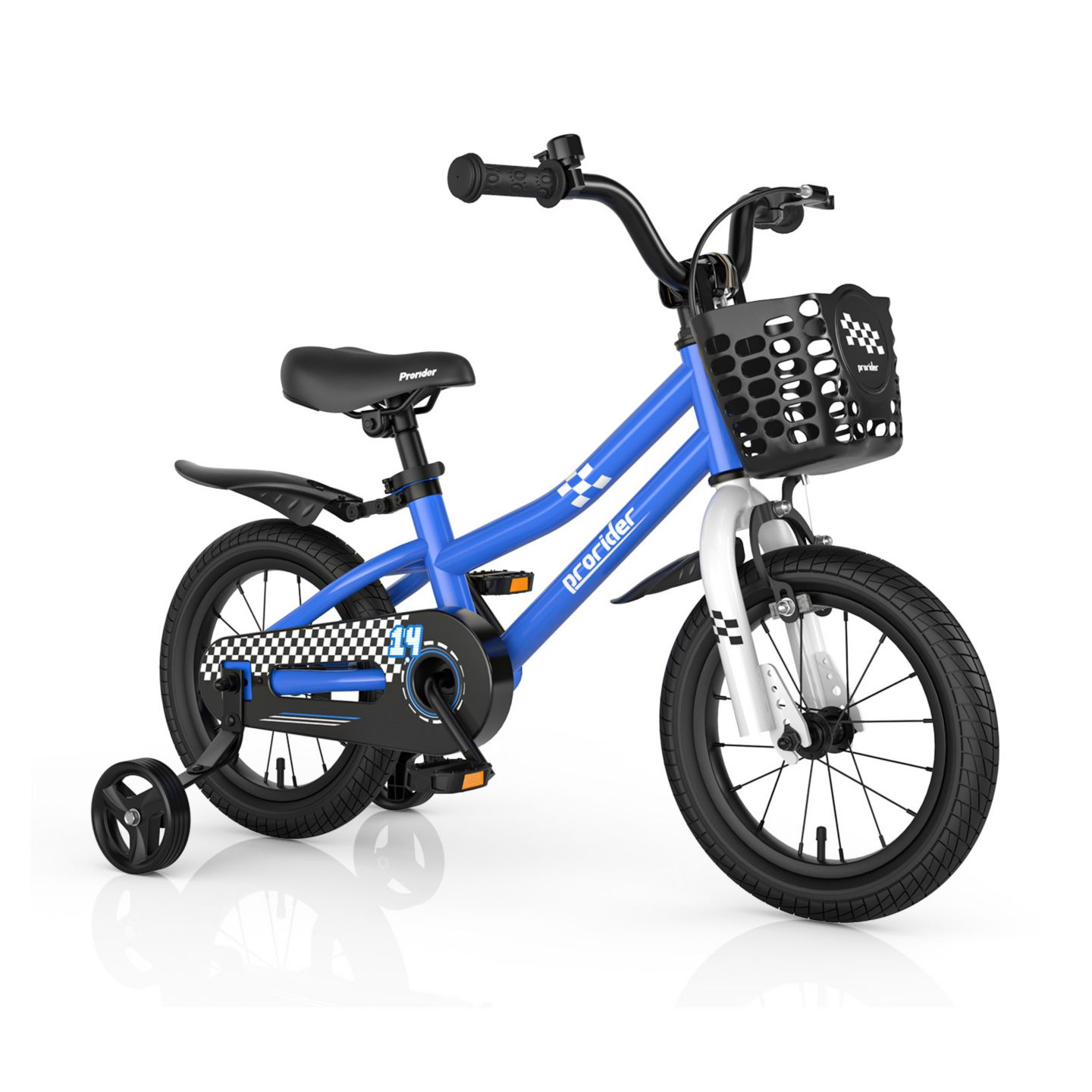 Детская игрушка Costway 14" Kids' Bike with Removable Training Wheels & Basket, Ages 3-5, цвет: Синий — фото 7