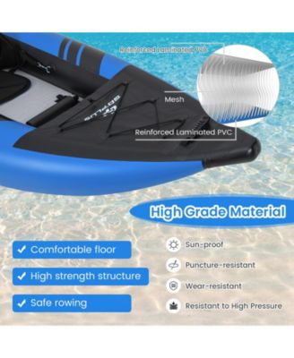 Inflatable Kayak Set Portable 2-person Kayak with Aluminium Oars EVA Padded Seat