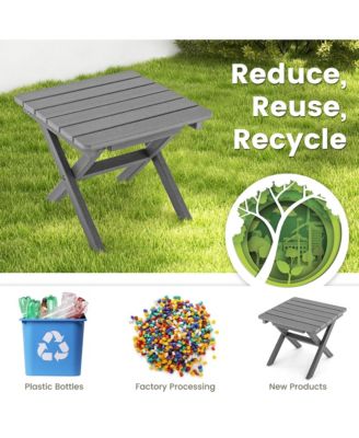 Outdoor Folding Side Table Weather-Resistant HDPE Adirondack Table