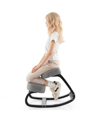 Rocking Kneeling Chair Ergonomic Posture Correcting Back Pain Padded Cushion