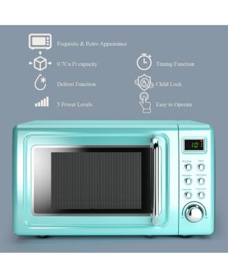 0.7Cu.ft 700W LED Retro Countertop Microwave Oven