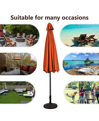 10FT Patio Umbrella Sunshade Market Steel Tilt W/ Crank Outdoor Yard Garden
