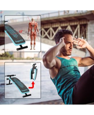 Folding Weight Bench Adjustable Sit-up Board Curved Decline Bench