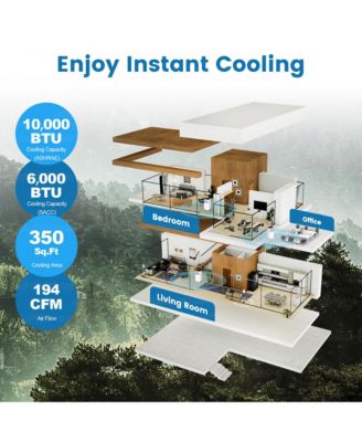 10000 BTU Portable Air Conditioner 4-in-1 AC with Cool Fan Humidifier Sleep Mode