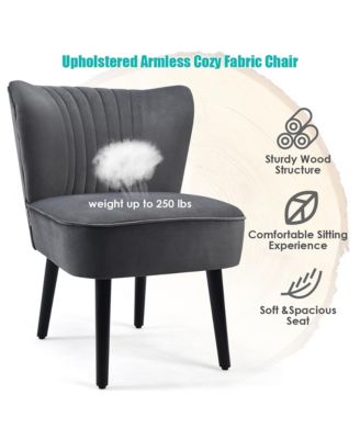 Set of 2 Armless Accent Chair Upholstered Leisure Chair Single Sofa