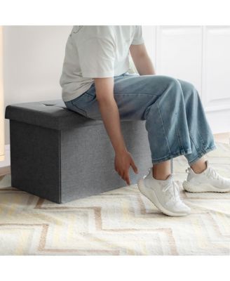 31.5&#39;&#39; Fabric Foldable Storage Ottoman Toy Chest W/ Removable Storage Bin