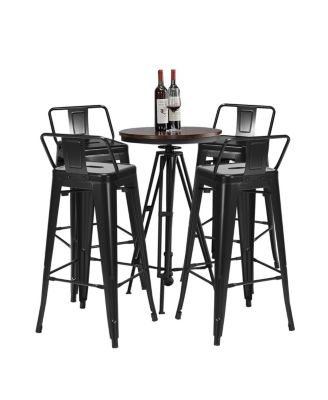 Set of 4 Metal Bar Stools 30'' Bar Height Barstools Industrial