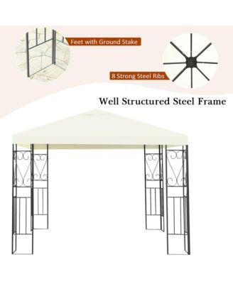 10'x10' Patio Gazebo Canopy Tent Steel Frame Shelter Patio Party Awning