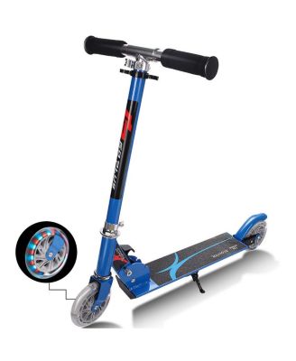 Folding Aluminum 2 Wheel Kids Kick Scooter Adjustable Height LED Light Up