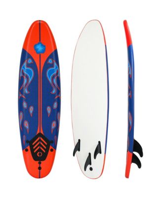 6' Surfboard Foamie Body Surfing Board W/3 Fins and Leash