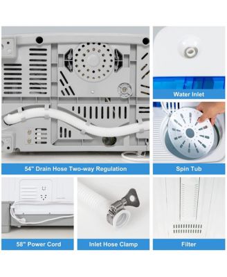 Portable Twin Tub Washing Machine Washer(13.2lbs) & Spinner (8.8lbs)