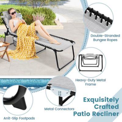 Folding Beach Lounge Chair Heightening Design Patio Lounger