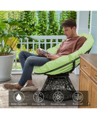 1 PC Rattan Papasan Chair  360-degree Swivel Ergonomic Chair