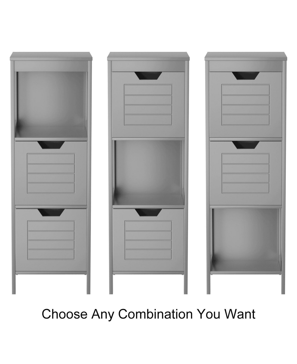 Costway Bathroom Wooden Floor Cabinet Multifunction Storage Rack Stand Organizer