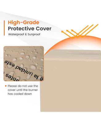 7 PCS Patio Furniture Set with 50,000 BTU Fire Pit Table Wicker Sofa Set with Cushions