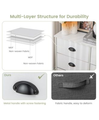 3-Tier Storage Organizer with 6 Foldable Fabric Drawers Fabric Storage Drawers