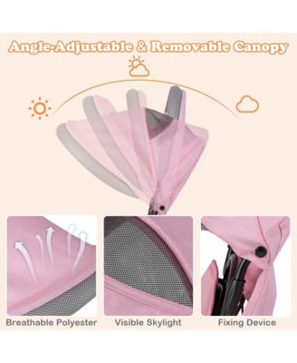 Toddler 4-in-1 Multifunctional Tricycle Trike with Removable Canopy & Push Handle