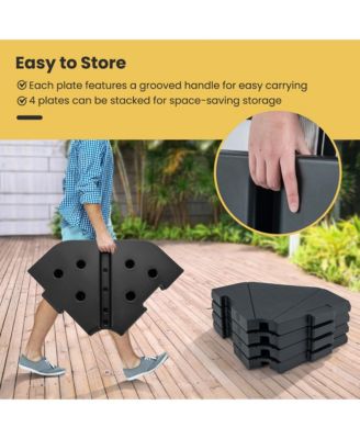 4PCS Fillable Umbrella Base Stand Patio Offset Cantilever Umbrella Base Garden