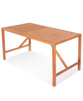 Patio Rectangular Acacia Wood Dining Table 4-6 Person Outdoor