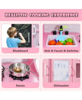 Kid s Pretend Play Kitchen Toddler Kitchen Playset with Blackboard