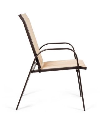 2PCS Patio Chairs Dining Chair Deck Yard W/Armrest