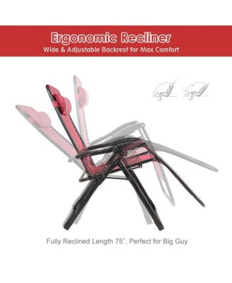 Zero Gravity Chair Oversize Lounge Chair Patio Heavy Duty Folding Recliner