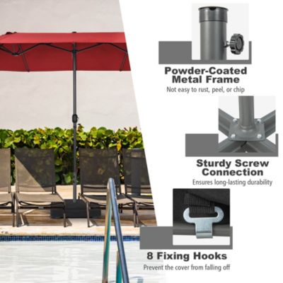 Patio Market Offset Umbrella Stand Holder Base Sand Filled Sandbags 220lbs