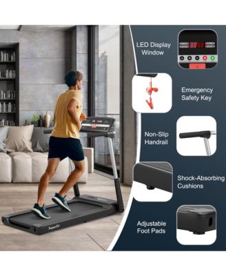 2.25HP Folding LED Treadmill Electric Running Walking Machine with APP Control Gym