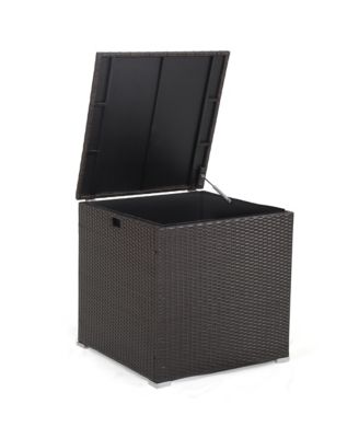 72 Gallon Patio Rattan Wicker Storage Deck Box Container with Liner Garden