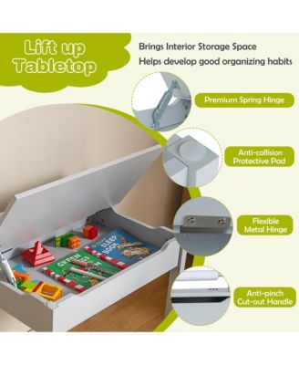 Toddler Craft Table &amp; Chair Set Kids Art Crafts Table with Paper Roll Holder