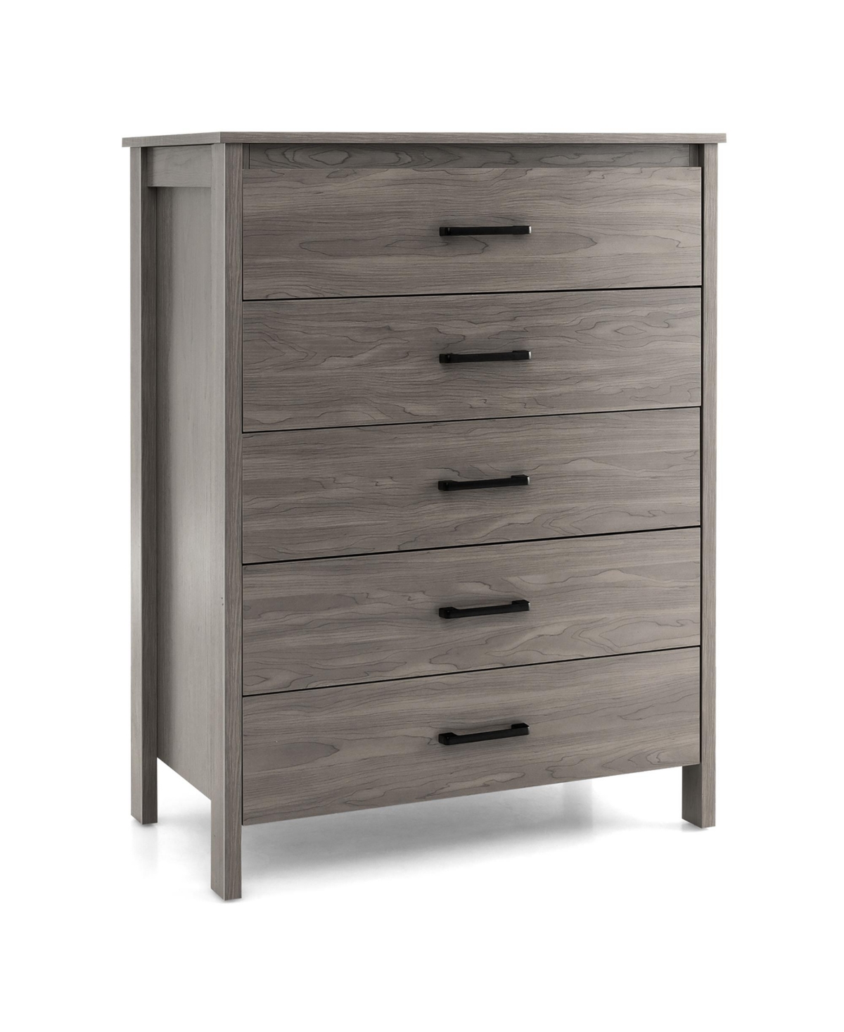 Costway Modern 5 Drawer Chest Storage Dresser Cabinet with Metal Handles