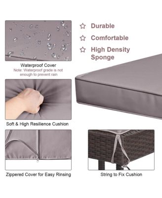 Patio 3PCS Rattan Bar Table Stool Set Cushioned Chairs